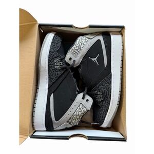 Jordan Air Jordan 1 Flight Mid Top Black Grey Elephant Print Youth 5.5